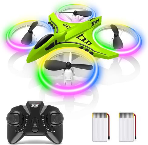 Dwi Dowellin 4.9 Inch Mini Drone for Kids LED Night Lights One Key Take Off Landing Flips RC Remote Control Small Flying Toys Drones for Beginners Boys and Girls Adults Nano Quadcopter, Blue in Saudi Arabia