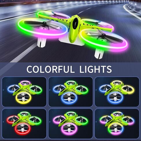 Dwi Dowellin 4.9 Inch Mini Drone for Kids LED Night Lights One Key Take Off Landing Flips RC Remote Control Small Flying Toys Drones for Beginners Boys and Girls Adults Nano Quadcopter, Blue in Saudi Arabia
