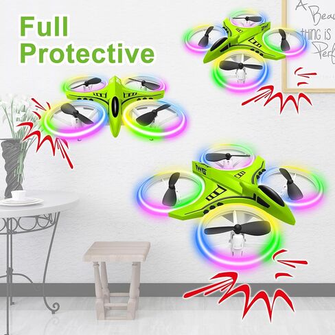 Dwi Dowellin 4.9 Inch Mini Drone for Kids LED Night Lights One Key Take Off Landing Flips RC Remote Control Small Flying Toys Drones for Beginners Boys and Girls Adults Nano Quadcopter, Blue in Saudi Arabia
