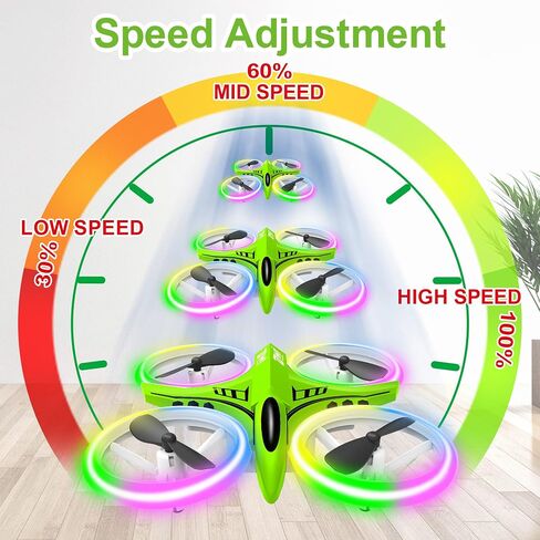 Dwi Dowellin 4.9 Inch Mini Drone for Kids LED Night Lights One Key Take Off Landing Flips RC Remote Control Small Flying Toys Drones for Beginners Boys and Girls Adults Nano Quadcopter, Blue in Saudi Arabia