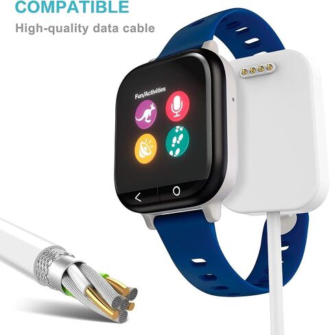 2 Pack Charger Compatible with Gizmo Watch, GEORDGY Replacement USB Charging Cable Stand Station 3.3Ft Durable Magnetic Charger Dock Cord Accessories for Gizmo Watch, Black/Black in Kuwait
