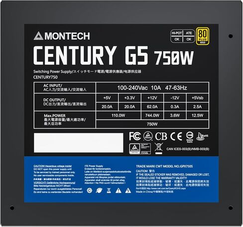 Montech BETA Series 650 Watt, 80+ Bronze Certified Power Supply, Japanese Capacitors, 120mm Silent Fan, Continuous PSU in Saudi Arabia