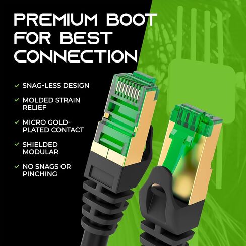 GEARit Cat7 Outdoor Ethernet Cable (250ft) SFTP Shielded Foil Twisted Pair, Pure Copper, LLDPE, Waterproof, Direct Burial, In-Ground, UV Resistant, POE, Network, LAN, Internet, Cat 7-250 Feet in Kuwait