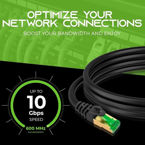 GEARit Cat7 Outdoor Ethernet Cable (250ft) SFTP Shielded Foil Twisted Pair, Pure Copper, LLDPE, Waterproof, Direct Burial, In-Ground, UV Resistant, POE, Network, LAN, Internet, Cat 7-250 Feet in Kuwait
