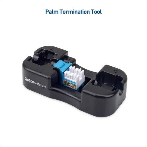 Cable Matters مدرج في قائمة UL 25 حزمة رفيعة 90 درجة Cat 6، Cat6 RJ45 Keystone Jack مع Keystone Punch Down Stand باللون الأزرق (موديل 180070) in Kuwait