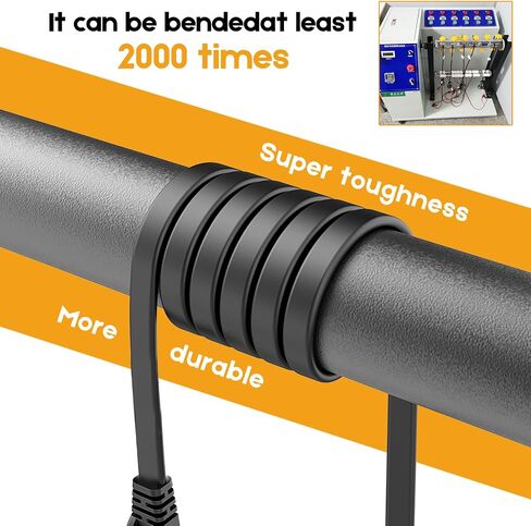 Ercielook CAT8 Ethernet Cable 30 ft,40Gbps 2000MHz High Speed, FTP Shielded | Flat Ethernet Cable, Weatherproof UV Resistant Network Cable RJ45 Connector for Gaming, Router, Modem, Home Office, Media in Saudi Arabia