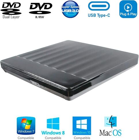 محرك أقراص سي دي في دي خارجي 2 في 1، لجهاز الكمبيوتر المحمول HP Pavilion X 360 ProBook 450 440 455 G6 G7 Omen 14 15 t 17 Elitebook 840 G3 2020، محمول 8X DVD+-RW DL CD-RW in Kuwait