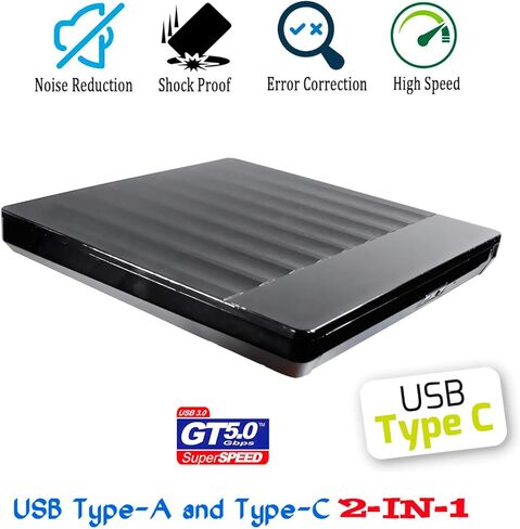 محرك أقراص سي دي في دي خارجي 2 في 1، لجهاز الكمبيوتر المحمول HP Pavilion X 360 ProBook 450 440 455 G6 G7 Omen 14 15 t 17 Elitebook 840 G3 2020، محمول 8X DVD+-RW DL CD-RW in Kuwait