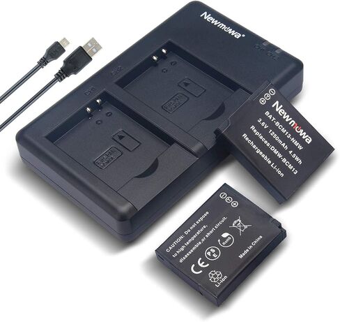 Newmowa DMW-BCM13 Battery (2 Pack) and Dual USB Charger Kit for Panasonic DMW-BCM13,DMW-BCM13E,DMW-BCM13PP and Panasonic Lumix DC-TS7,DMC-FT5,DMC-LZ40,DMC-TS5,DMC-TZ37,DMC-TZ40,DMC-TZ41 in Saudi Arabia
