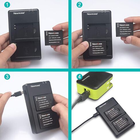 Newmowa DMW-BCM13 Battery (2 Pack) and Dual USB Charger Kit for Panasonic DMW-BCM13,DMW-BCM13E,DMW-BCM13PP and Panasonic Lumix DC-TS7,DMC-FT5,DMC-LZ40,DMC-TS5,DMC-TZ37,DMC-TZ40,DMC-TZ41 in Saudi Arabia