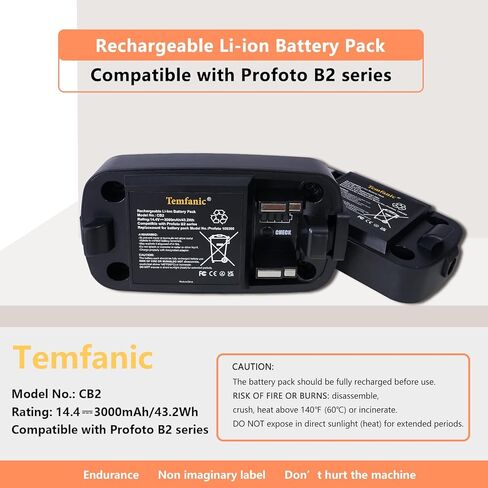 Temfanic Replacement Li-ion Battery for 100396 Compatible with Profoto B2 Camera Flash 14.4 V 3000 mAh/43 Wh in Kuwait