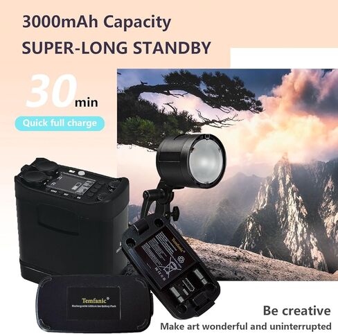 Temfanic Replacement Li-ion Battery for 100396 Compatible with Profoto B2 Camera Flash 14.4 V 3000 mAh/43 Wh in Kuwait