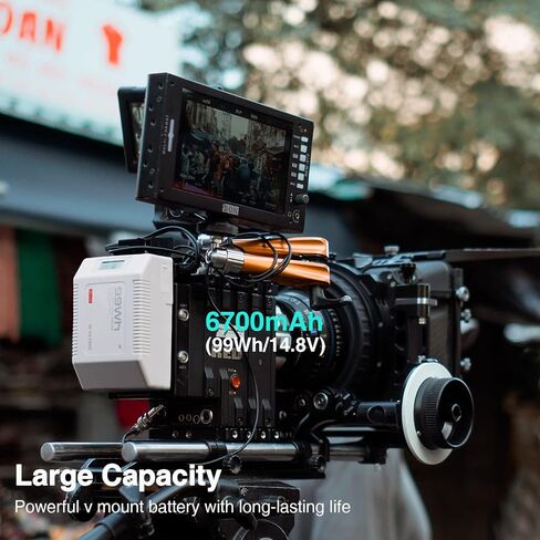 VILTROX V Mount Battery BP-V99, 99Wh Mini V-Mount Battery (14.8V 6700mAh) with D-TAP, BP, USB-A, OLED Screen, Support 45W PD USB-C Fast Charger for Camcorder, Camera, Monitor, Large Capacity, Portable in Kuwait