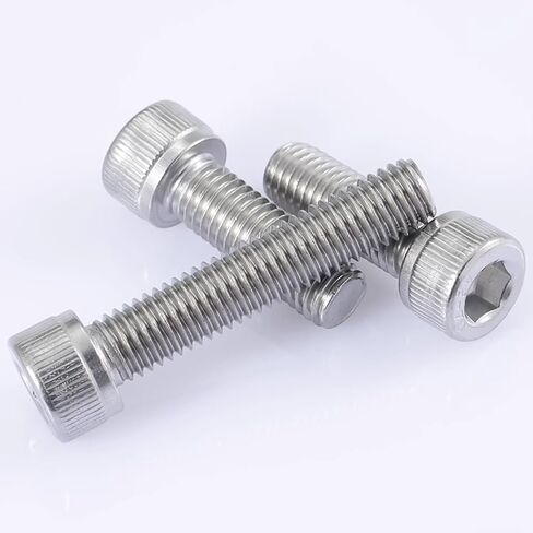 M5-0.8 * 8mm Socket Head Cap Screw, Socket Bolt,304 Stainless Steel,Metric Full Thread Screw,Allen Hex Drive Drive Type, Bright Finish, Machine Thread, Coarse Thread UNC,50 Pcs (M5x8mm) in Kuwait