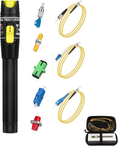 fyboptwu - Fiber Optic Cable Troubleshoot Kit - 1pc 50mw 50km VFL Visual Fault Locator &1pc FC to LC Adapter & 1pc LC, SC, ST, FC Coupler & 3 Short Patch Cords in Saudi Arabia