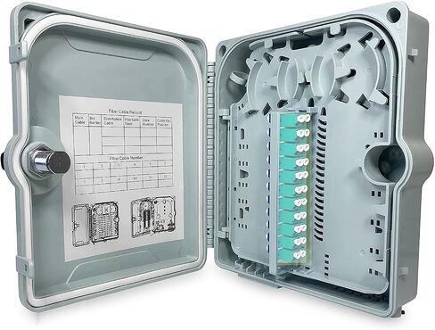 Fiber Optic Wall Mount or Pole Mount Enclosure for Indoor or Outdoor Fiber Optic Terminations and Fusion Splice installations with Couplers. (LC OM3 NO Pigtails) in Kuwait