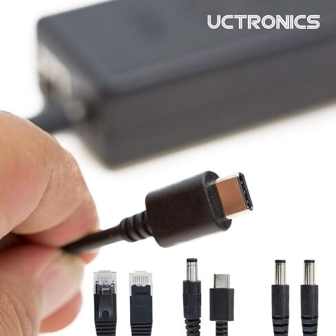 UCTRONICS PoE Splitter USB-C 5V - Active PoE to USB-C Adapter, IEEE 802.3af Compliant for Raspberry Pi 4, Google WiFi, Security Cameras, and More in Kuwait