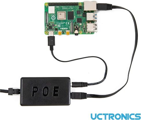UCTRONICS PoE Splitter USB-C 5V - Active PoE to USB-C Adapter, IEEE 802.3af Compliant for Raspberry Pi 4, Google WiFi, Security Cameras, and More in Kuwait