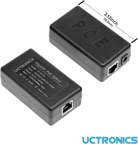 UCTRONICS PoE Splitter USB-C 5V - Active PoE to USB-C Adapter, IEEE 802.3af Compliant for Raspberry Pi 4, Google WiFi, Security Cameras, and More in Kuwait