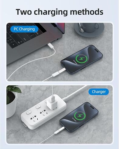 محول BabyElf USB-C إلى Lightning، عبوتان فقط لشحن محول USB C ذكر إلى Lightning أنثى متوافق مع iPhone 15 Series Galaxy S23 Note 20 Pixel 8 والمزيد من الأجهزة من النوع C، فضي in Kuwait