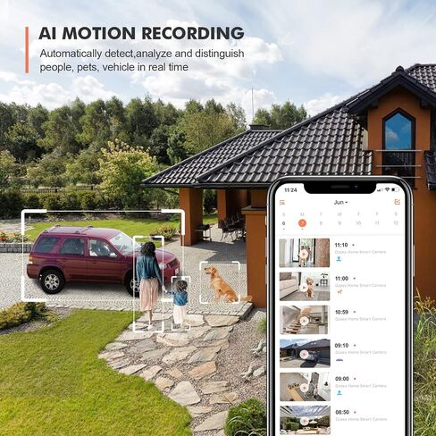 Dzees 360° PTZ Security Cameras Wireless Outdoor WiFi, 2K Battery Powered Home Security Camera Indoor, Spotlight & Siren, Color Night Vision, 2-Way Talk, AI Motion Detection, IP66 2-Pack | 2K Battery Powered, Home Security Camera Indoor, Spotlight & Siren in Saudi Arabia