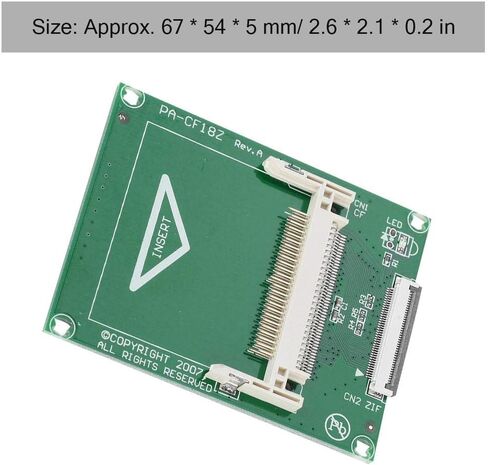 بطاقة محول CF إلى ZIF CE بطاقة محول، 1.8 بوصة 50 دبوس SSD HDD بطاقة محول فلاش مدمجة لـ DOS/ Windows 3.1 / 95 / NT / 98 / Me / 2000 / XP / Vista / Linux / Mac، بطاقة محولات محول الكمبيوتر in Kuwait