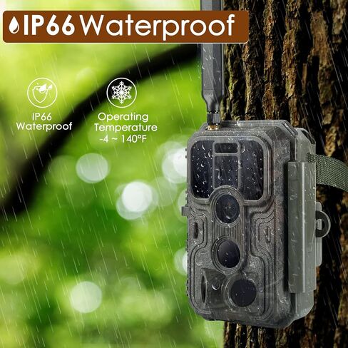 BLAZEVIDEO 48MP 1296P WiFi Trail & Game Camera with 0.1s Trigger Speed No Glow Night Vision Motion Activated IP66 Waterproof Wireless Hunting Cam with App for Wildlife Hunting, Yard Security in Kuwait