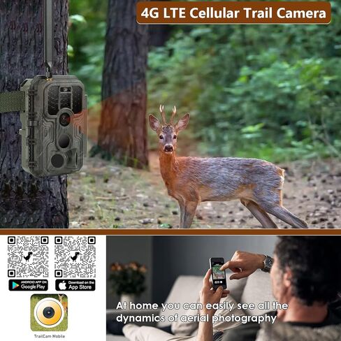 BLAZEVIDEO 48MP 1296P WiFi Trail & Game Camera with 0.1s Trigger Speed No Glow Night Vision Motion Activated IP66 Waterproof Wireless Hunting Cam with App for Wildlife Hunting, Yard Security in Kuwait