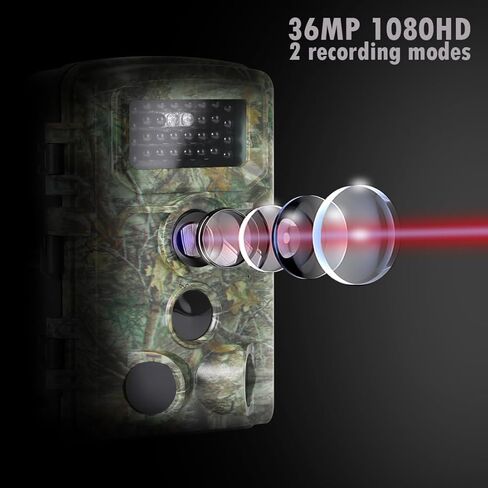 كاميرا Musonic Trail، كاميرا ألعاب بدقة 36 ميجابكسل 1080 بكسل مع رؤية ليلية، حركة وقت التشغيل 0.2 ثانية، عدسة كاميرا عريضة 120 درجة، كاميرا صيد مقاومة للماء IP66 لمراقبة الحياة البرية في الهواء الطلق in Kuwait