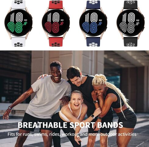 Lerobo 4 Pack Bands Compatible with Galaxy Watch 7 6 5 4 Band 40mm 44mm/Galaxy Watch 6 4 Classic 43mm 47mm 46mm 42mm/Watch 5 pro 45mm,Active 2 Band, 20mm Watch Band Soft Silicone Sport Band Women Men in Kuwait