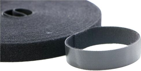 Reusable Fastening Tape Cable Ties 3/4 Inch Double Side Hook Roll (25 Yard, Black) in Kuwait