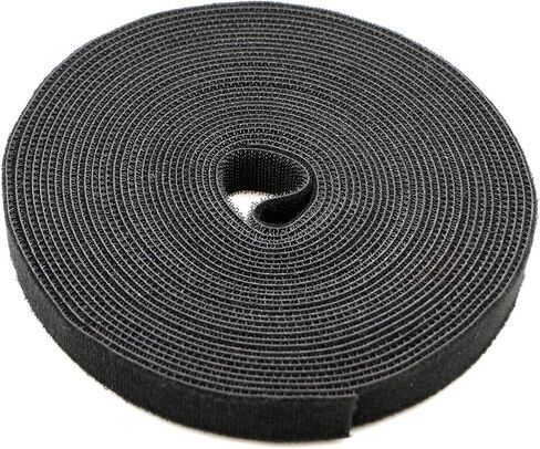 Reusable Fastening Tape Cable Ties 3/4 Inch Double Side Hook Roll (25 Yard, Black) in Kuwait