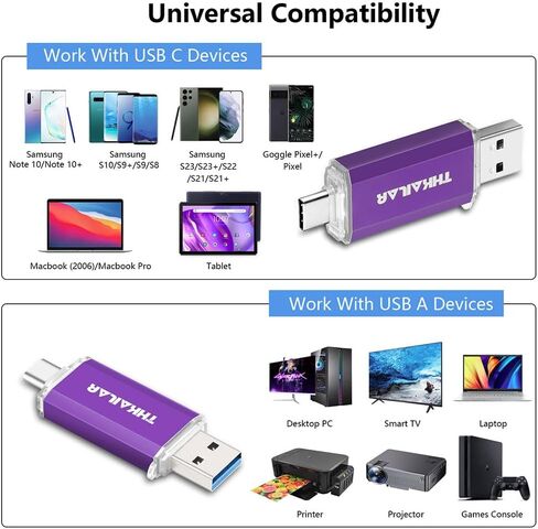 Thkailar USB C Flash Drive 256GB for Android Phone,Mac Pro,PC in Kuwait