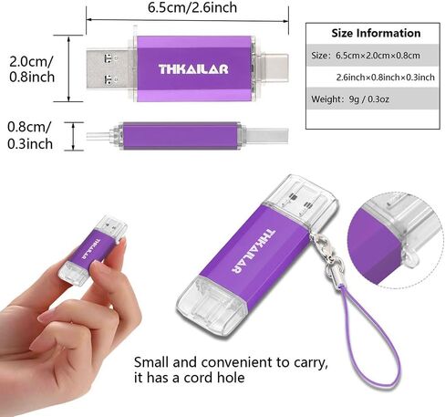 Thkailar USB C Flash Drive 256GB for Android Phone,Mac Pro,PC in Kuwait