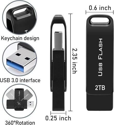 محرك أقراص فلاش USB عالي السرعة، محرك إبهام مقاوم للماء، عصا ذاكرة معدنية USB لتخزين البيانات مع تصميم سلسلة المفاتيح، محرك أقراص القفز للنسخ الاحتياطي للبيانات ونقلها للكمبيوتر الشخصي/الكمبيوتر المحمول in Kuwait