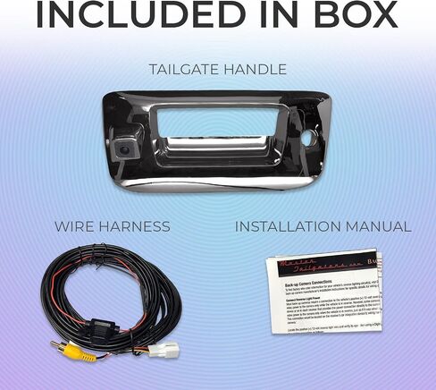 Master Tailgaters Black Tailgate Bezel with Backup Camera Replacement for Chevrolet Silverado/GMC Sierra (1999-2006) | IP68 Waterproof | Parking Grid Lines Available | Easy to Install in Kuwait