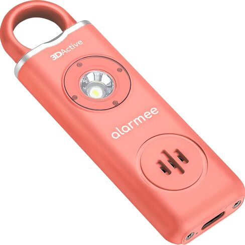 3DActive Alarmee Personal Safety Alarm for Women Kids Teens & Seniors 130dB Loud Emergency Alarm Rechargeable Self Defense Device with LED Light Portable Keychain for Travel & Night Safety - White in Kuwait