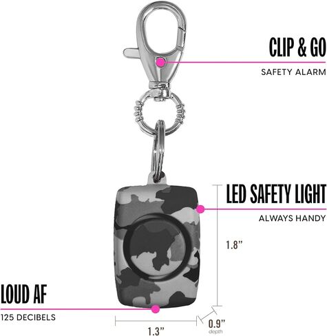 BLINGSTING Mini Personal Safety Alarm for Women - 125 Decibel Loud Self Defense Alarm - LED Light & Keychain Clip in Kuwait