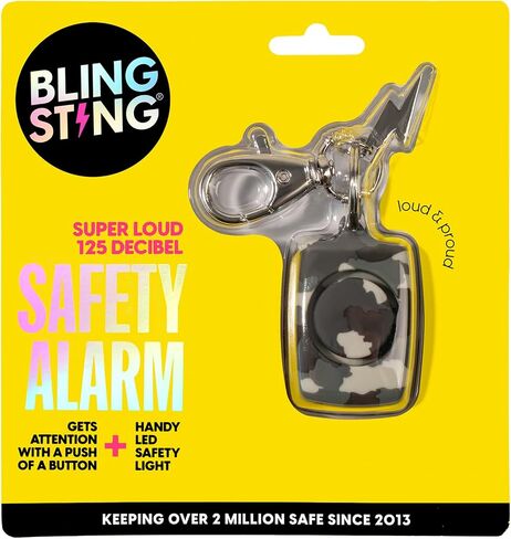 BLINGSTING Mini Personal Safety Alarm for Women - 125 Decibel Loud Self Defense Alarm - LED Light & Keychain Clip in Kuwait