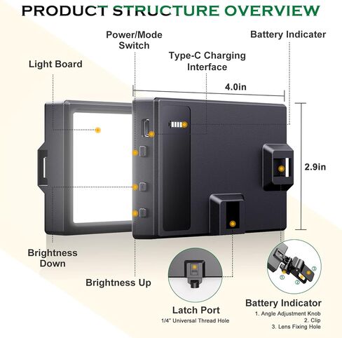 ضوء سيلفي قابل لإعادة الشحن من Aureday، ضوء حلقة LED بمشبك للهاتف والكمبيوتر المحمول والكمبيوتر اللوحي والكمبيوتر، ضوء هاتف محمول لصور السيلفي/مؤتمر الفيديو/مكالمة التكبير/التصوير الفوتوغرافي/المكياج/الصورة in Kuwait