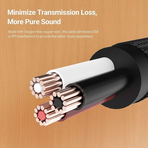 Cubilux USB to RCA Audio Cable with 384KHz/24-bit DAC, USB A Male to 2 Male RCA Stereo AUX Cord, 2RCA Auxilary Cable for Laptop, PC, Computer, 6 Feet in Kuwait