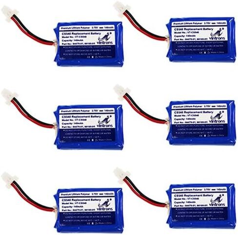 VINTRONS CS540, C054 Replacement 86180-01, 84479-01 Battery for Plantronics CS540 Wireless Headset, 86180-01, 84479-01, (Pack of 6) in Kuwait