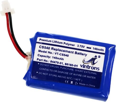 VINTRONS CS540, C054 Replacement 86180-01, 84479-01 Battery for Plantronics CS540 Wireless Headset, 86180-01, 84479-01, (Pack of 6) in Kuwait