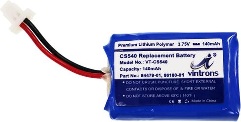 VINTRONS CS540, C054 Replacement 86180-01, 84479-01 Battery for Plantronics CS540 Wireless Headset, 86180-01, 84479-01, (Pack of 6) in Kuwait