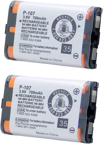بطاريات QBLPOWER HHRP107 القابلة لإعادة الشحن متوافقة مع هاتف باناسونيك HHR-P107 HHR-P107A HHRP107A اللاسلكي 3.6 فولت 700 مللي أمبير Ni-MH (4 عبوات HHR-P107) in Kuwait