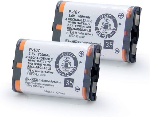 بطاريات QBLPOWER HHRP107 القابلة لإعادة الشحن متوافقة مع هاتف باناسونيك HHR-P107 HHR-P107A HHRP107A اللاسلكي 3.6 فولت 700 مللي أمبير Ni-MH (4 عبوات HHR-P107) in Kuwait