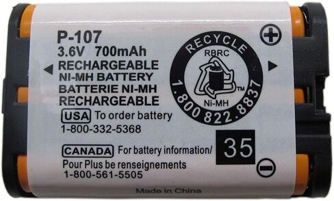 بطاريات QBLPOWER HHRP107 القابلة لإعادة الشحن متوافقة مع هاتف باناسونيك HHR-P107 HHR-P107A HHRP107A اللاسلكي 3.6 فولت 700 مللي أمبير Ni-MH (4 عبوات HHR-P107) in Kuwait