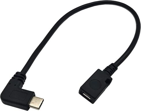 USB Type C to Micro USB Cable, 90 Degree USB-C Male to Micro USB Male Adapter Converter for MacBook Pro, Laptop, Android Devices(Only for Charging) (90 Degree Type C M/Micro M) in Kuwait