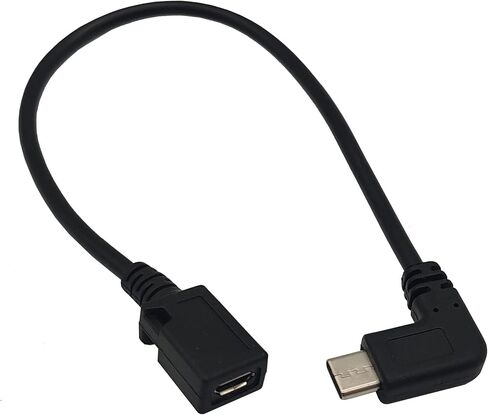 USB Type C to Micro USB Cable, 90 Degree USB-C Male to Micro USB Male Adapter Converter for MacBook Pro, Laptop, Android Devices(Only for Charging) (90 Degree Type C M/Micro M) in Kuwait