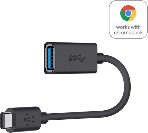 بلكن محول USB 3.0 USB-C الى USB-A (معتمد من USB-IF، 5 جيجابايت في الثانية، متوافق مع ماك بوك وماك بوك برو)، اسود in Kuwait